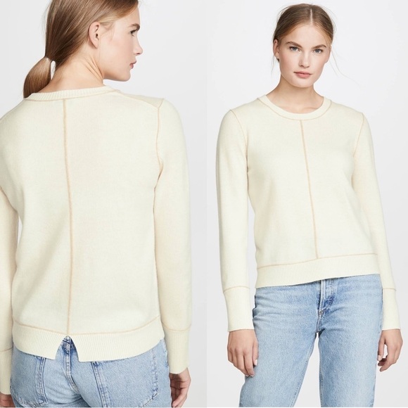 Habitual • Sora Sweater merino wool cashmere knit ivory cream soft pullover - Picture 1 of 11